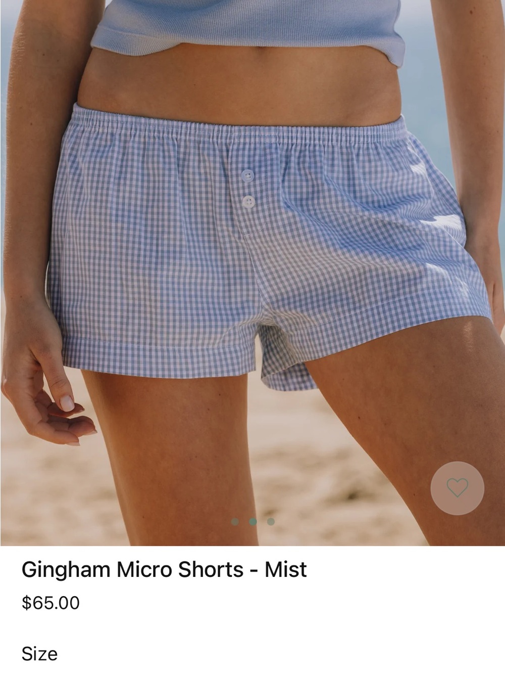 Daily Drills Gingham Micro Shorts - Mist